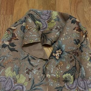 Floral Patterned Cashmere Brown Scarf